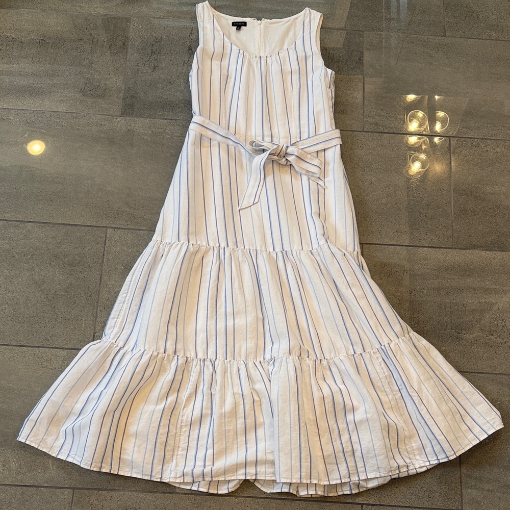 Talbots White and Blue Striped Dress